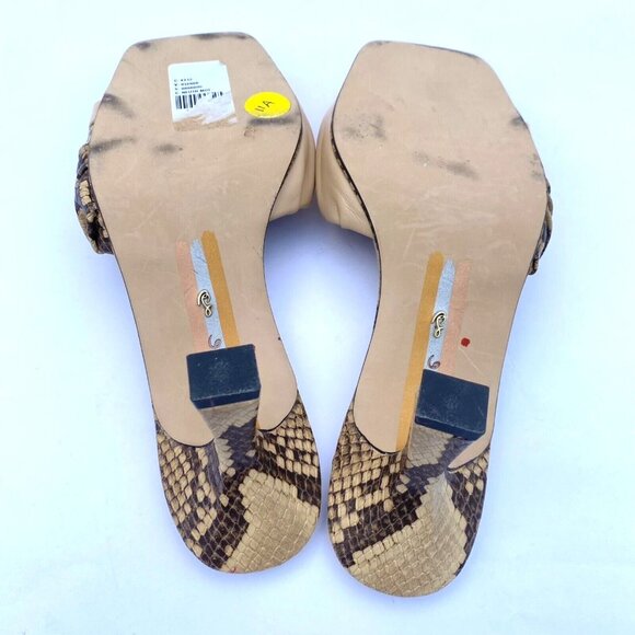 Sam Edelman Kittie Slides 3" Heeled Sandal Sz 6M Beige/Snakeprint NWOB $180 - Picture 3 of 12